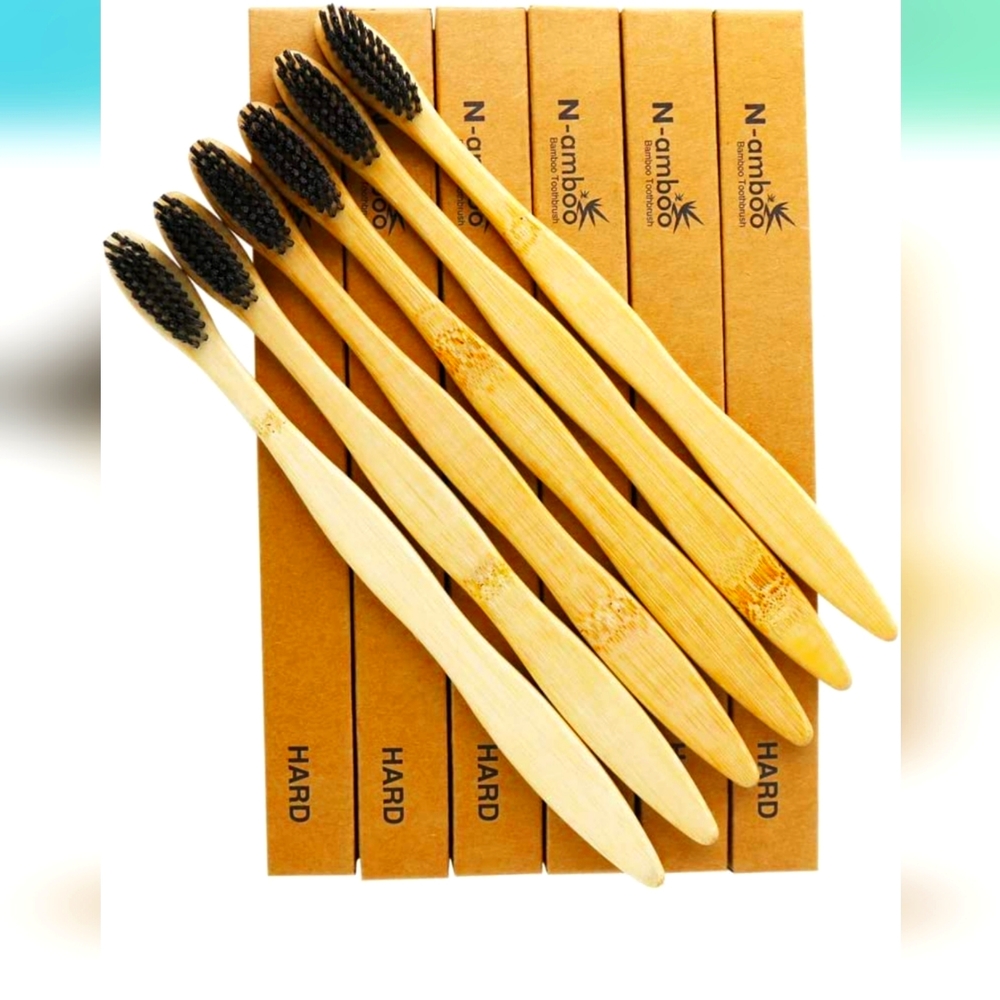 NIB Bamboo environmentally sound manual toothbrush pack of 5